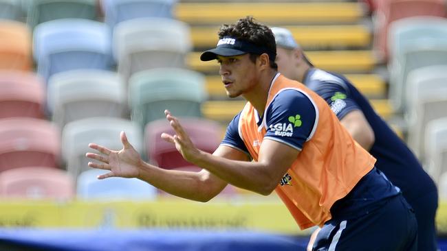 Cowboys training at 1300 SMILES stadium ahead of the match against the Sharks this weekend. Cowboys' Te Maire Martin