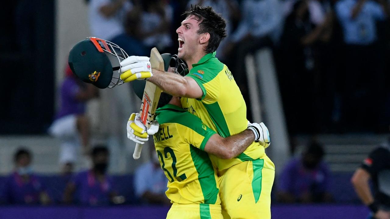 A moment to savour for Mitch Marsh. Picture: AFP