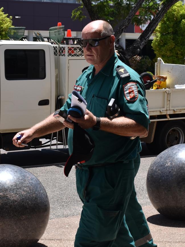 St John Ambulance intensive care paramedic Jeffrey Buteux leaves the Darwin Local Court after giving evidence in the inquest. Picture: Jason Walls