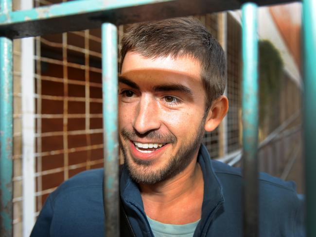 Paolo Liuzzo leaves the Southport watchhouse on the Gold Coast after his arrest in 2009. Picture: AAP