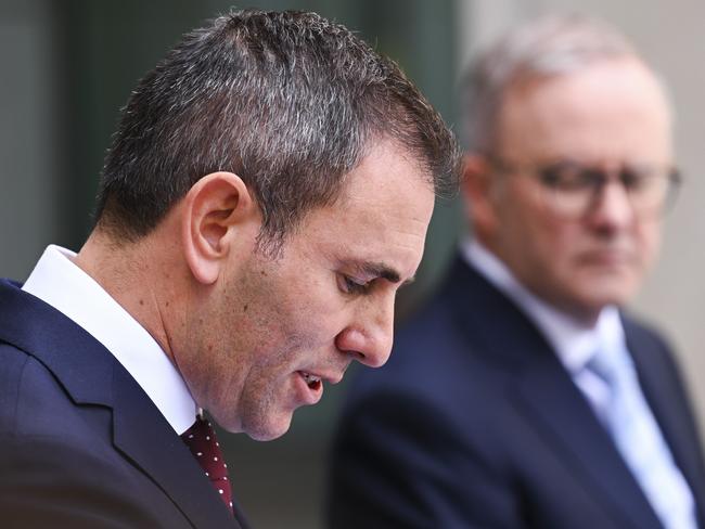 CANBERRA, AUSTRALIA - FEBRUARY 28:  Prime Minister Anthony Albanese and Treasurer Jim Chalmers hold a press conference at Parliament house in Canberra. Picture: NCA NewsWire / Martin Ollman