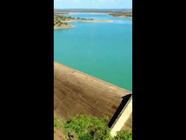 Burdekin Falls Dam overflows on Sunday morning