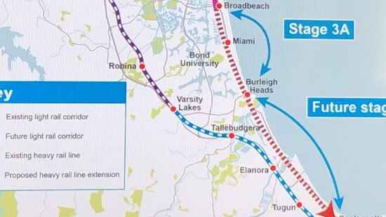 The latest council light rail map for the Gold Coast.