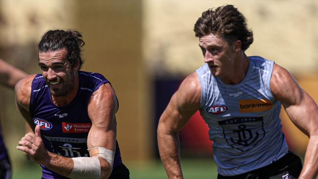 The Dockers were stuck in the heat on Monday. Picture: Fremantle FC