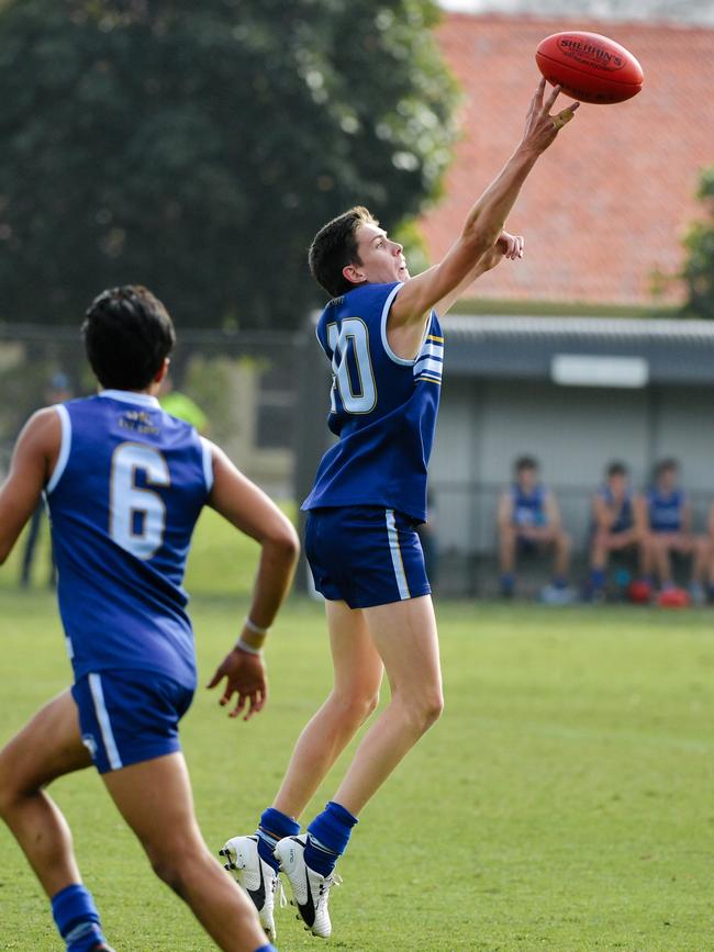 Darcy LeCornu in action for Sacred Heart against Prince Alfred on Saturday. Picture: AAP/Morgan Sette.