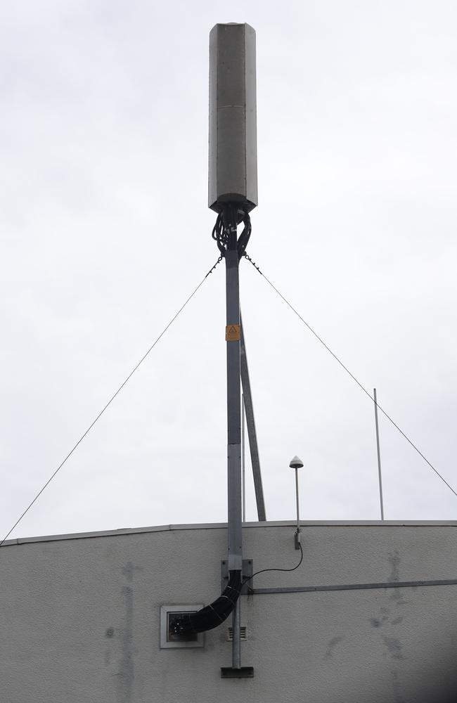 Listening in ... mobile phone transponders such as these are located on buildings in all cities and towns and they can be easily tapped using off-the-shelf scanners.