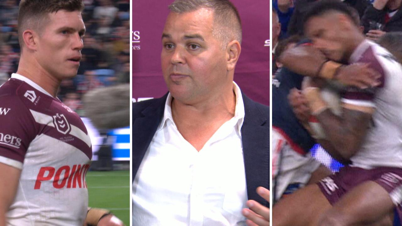 Manly coach Anthony Seibold has taken aim at officials after two of his players failed HIAs in a 34-30 loss to the Roosters on Saturday night.