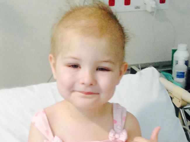 Isla during treatment for cancer.