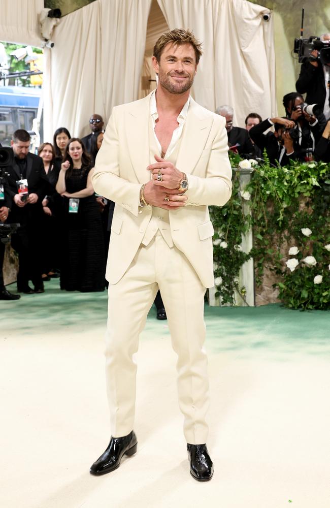Chris Hemsworth wearing a Tom Ford suit. Picture: Getty Images
