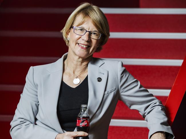 22/0/2018: Coca-Cola Amatil CEO Alison Watkins at the company headquarters in Sydney on Wednesday. Watkins is disappointed by the collapse of business tax cuts and has called on federal politicians to "sort it out". Hollie Adams/The Australian