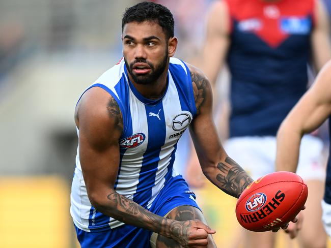 Tarryn Thomas still has ambitions to return to AFL football next season. Picture: Getty Images