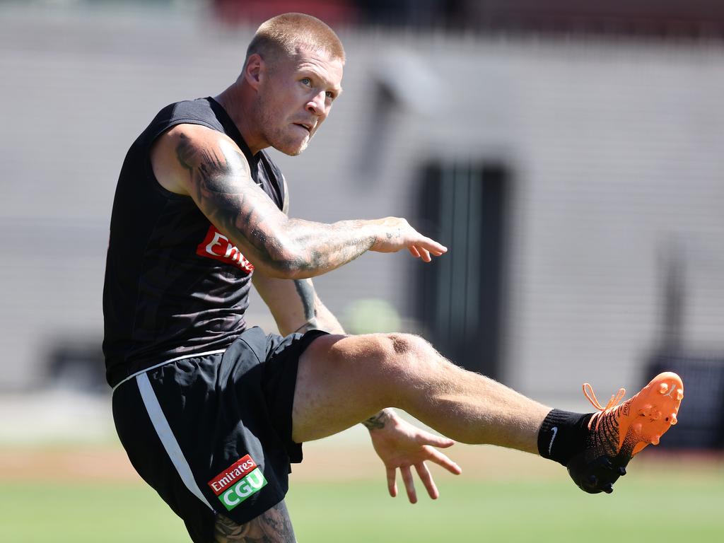 Jordan De Goey suffered a broken rib in training. Picture: Michael Klein