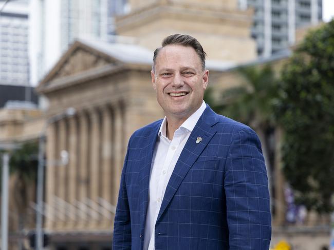 Lord Mayor Adrian Schrinner outside Brisbane City Hall in King George Square, Sunday, March 17, 2024 - Picture: Richard Walker