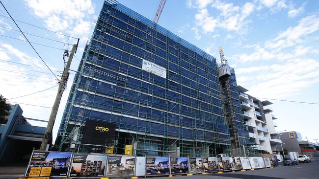 Work has ceased on the construction site at Citro apartments on Victoria Street, West End.