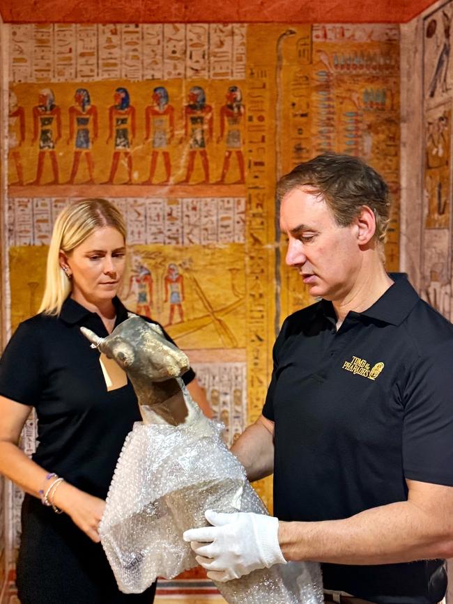 Founder Daniel Leipnik unveiling some of the artefacts for the exhibition. Picture: Supplied
