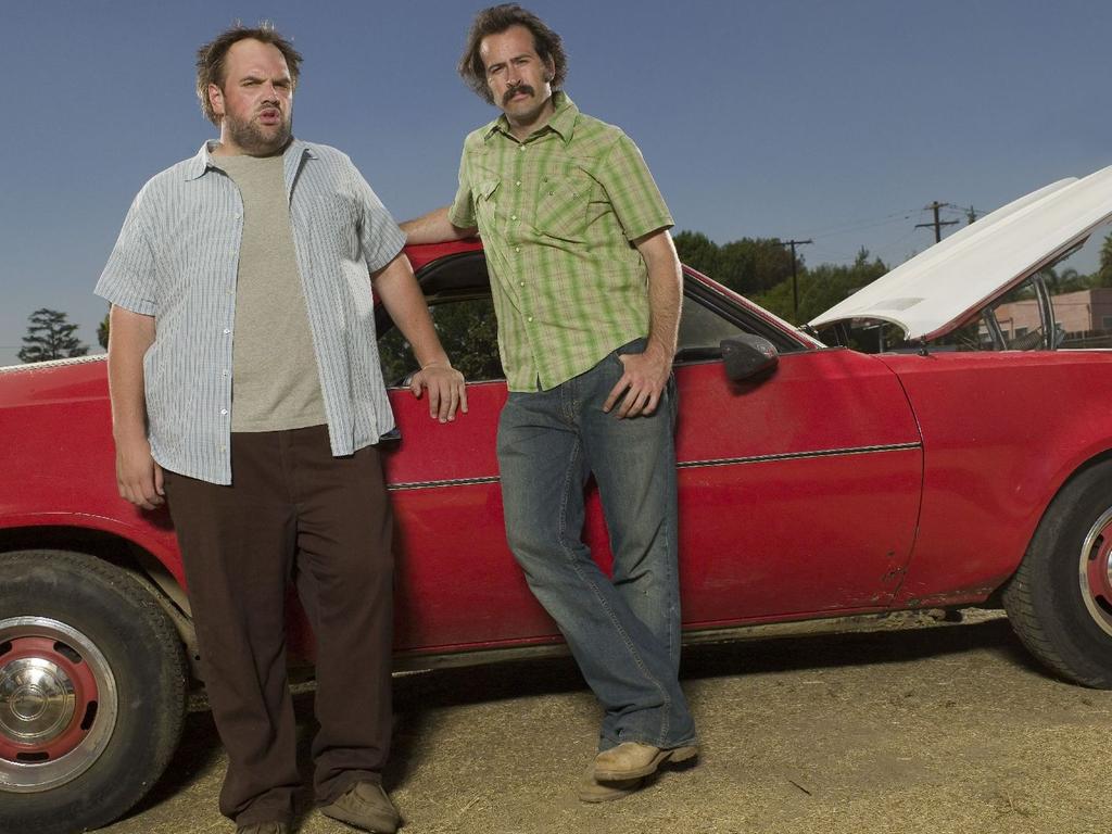 Ethan Suplee and his Mattrats co-star Jason Lee in My Name is Earl. Picture: Mitchell Haaseth