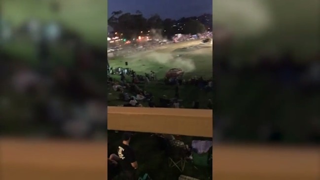 Stunt car ploughs into crowd Video- Beau Graftdyk 