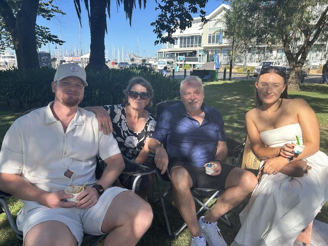 The Sanford Family at Williamstown Foreshore for the 2024 New Year's Eve fireworks. Picture: Erin Constable