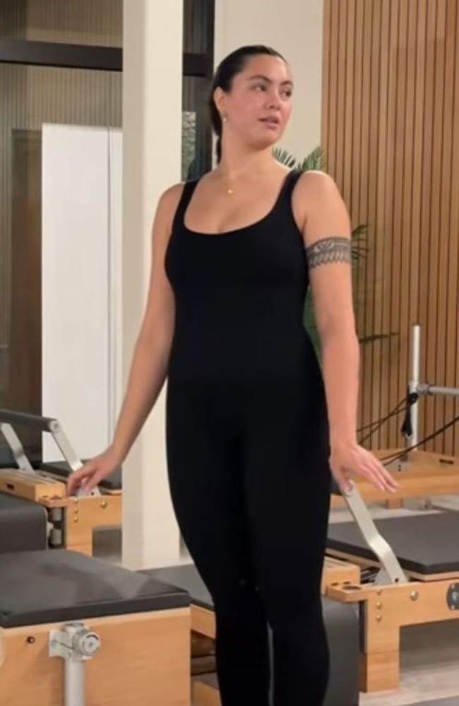 Bella Belnap was in a pilates class. Picture: TikTok/@bellabelnap