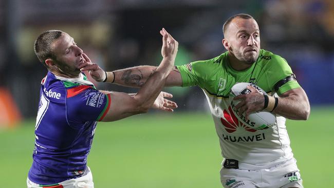 Josh Hodgson of the Raiders during the Round 20, NRL match between the New Zealand Warriors and the Canberra Raiders at Mt Smart Stadium in Auckland, New Zealand, Friday, August 2, 2019. (AAP Image/David Rowland) NO ARCHIVING, EDITORIAL USE ONLY