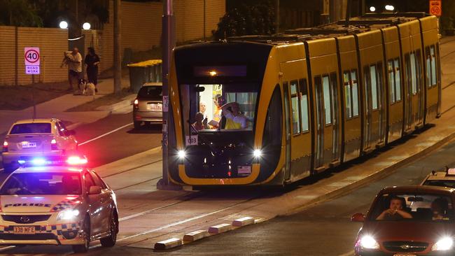 A range of signs warn drivers to steer clear of the light rail system. File image.