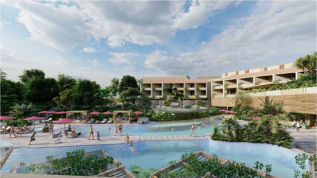 Renders of the proposed five-star hotel at Noosa Springs Golf and Spa Resort.