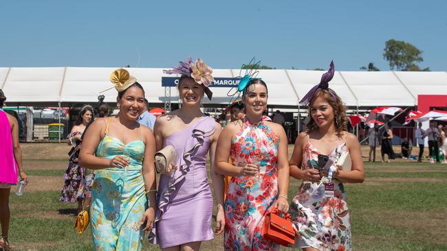 Yasemin Cencik, Jess Hives, Alex Busch and Nicole Salmon at the 2023 Darwin Cup. Picture: Pema Tamang Pakhrin