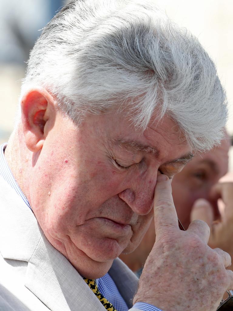 Vietnam war veteran and former Mayor Kevin Byrne at the Remembrance Day commemorations at the Cairns Cenotaph PICTURE: ANNA ROGERS