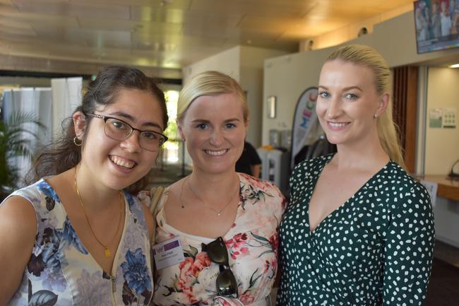 L-R: Christine Pirani, Anna O'Neill and Tamyka Gallagher at 2022 International Women's Day Business Lunch in Mackay. Picture: Rae Wilson