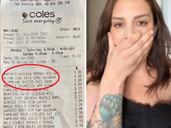 Grocery bill goes viral. Picture: TikTok/RachelTuesday