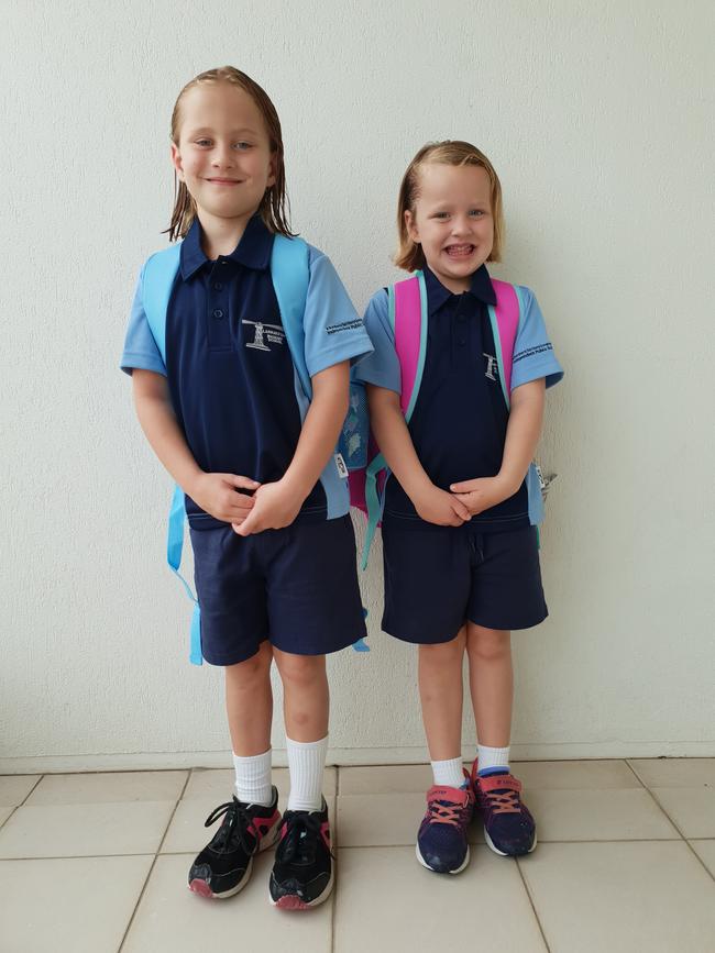 First day of school for Clementine and Lola Fitzgerald