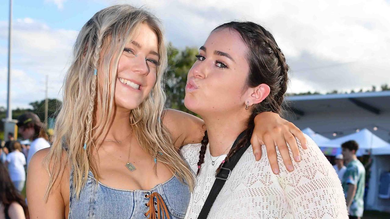 Marley Stewart and Evie Byrne at Groovin the Moo, Sunshine Coast 2023. Picture: Patrick Woods.