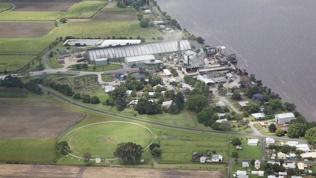 Harwood Sugar Mill, near Yamba, on the Clarence River and the cricket ground. Picture: Supplied