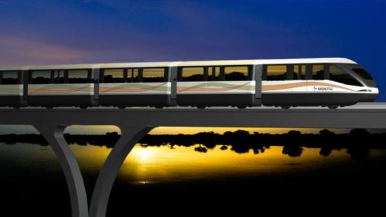 An artist’s impression of the proposed high speed monorail.