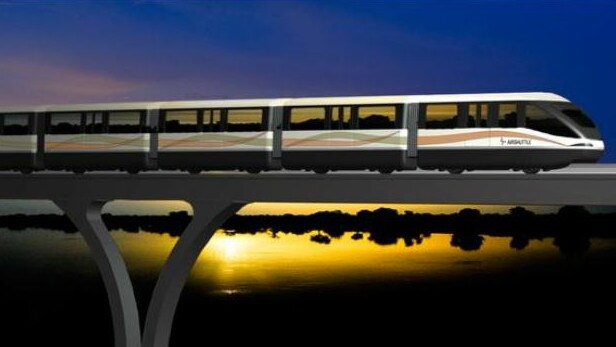 An artist’s impression of the proposed high speed monorail.