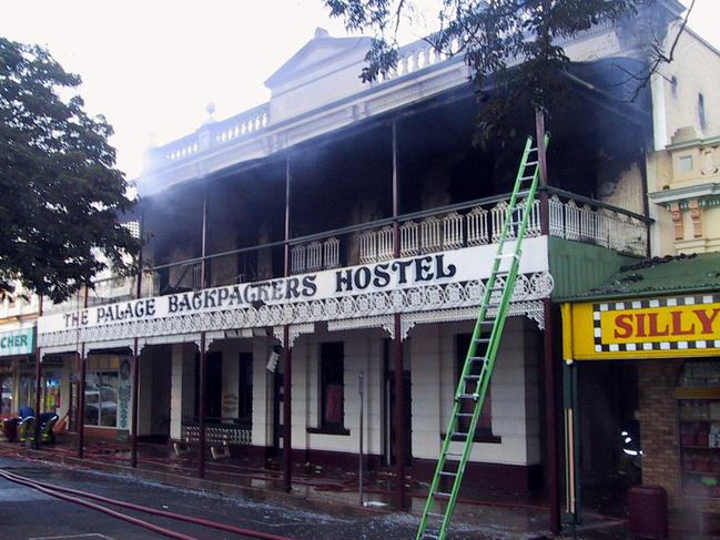 The Palace Backpackers Hostel in Childers which was set alight in an arson attack in 2000.