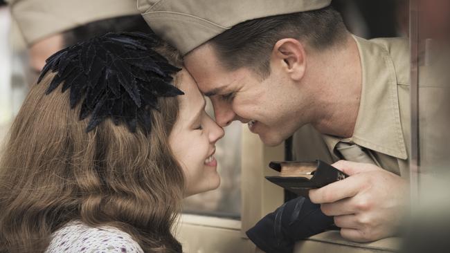 Teresa Palmer and Andrew Garfield in a scene from Hacksaw Ridge.