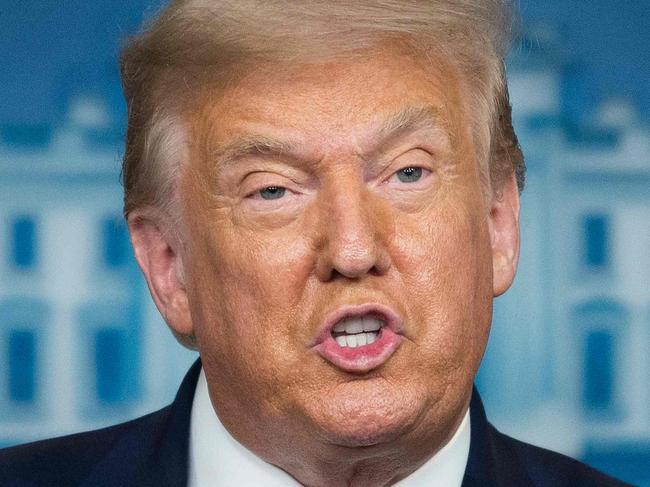 US President Donald Trump speaks during the press briefing at the White House in Washington, DC, on July 30, 2020. (Photo by JIM WATSON / AFP)