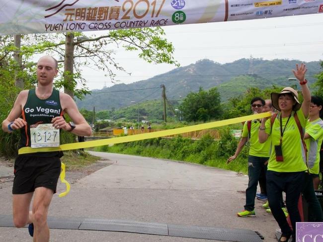 Captured Australian Oscar Jenkins completing in a cross country race in China in 2017. Picture: Instagram