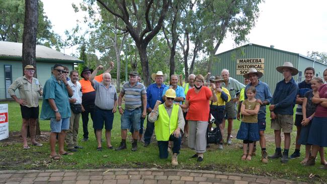 Federal Member for Kennedy Bob Katter and Mareeba resident Robyn Greenfield with crowds at a rally demanding for action on the state of the Barron River Bridge in April. Photo: Thomas Herridge