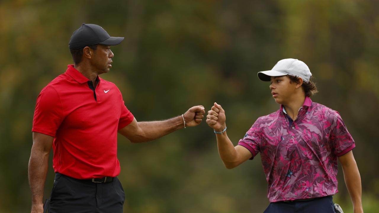 Tiger Woods and son four shots off the lead after first round of two-day  exhibition event