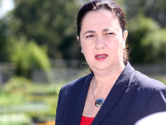 Queensland Premier Annastacia Palaszczuk is seen during a visit to Aspley Nursery, in Burpengary, Brisbane, Monday, October 23, 2017. The Premier visited the Nursery along with Minster Mark Bailey to make an energy announcement. (AAP Image/Jono Searle) NO ARCHIVING