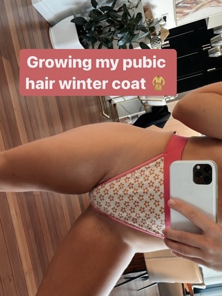 She’s also learning to love her pubic hair. Picture: Rosie Rees/Instagram