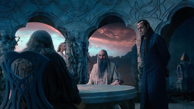  LIBRARY: Actor Brad Dourif as Wormtongue (L) and actor Christopher Lee as Saruman in a scene from the 2002 film...