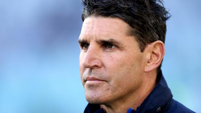 SYDNEY, AUSTRALIA - JUNE 10: Interim Eels coach, Trent Barrett looks on prior to the round 14 NRL match between Canterbury Bulldogs and Parramatta Eels at Accor Stadium, on June 10, 2024, in Sydney, Australia. (Photo by Brendon Thorne/Getty Images)