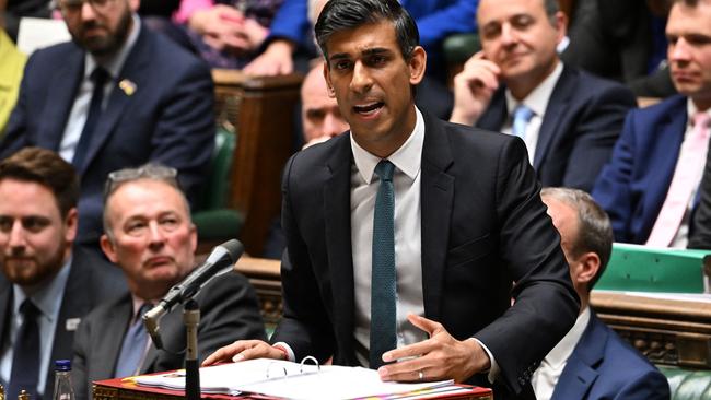 Sunak came out firing in his first Question Time as the UK Prime Minister. Picture: AFP