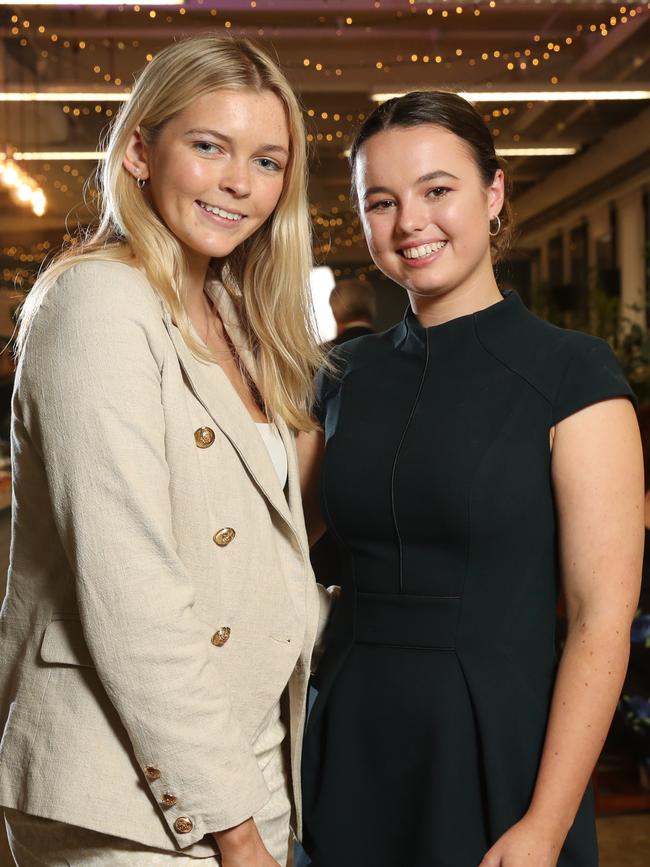 HSC First in Course recipients Taylah Pye (Tourism Travel and Events) and Zara O'Mahoney (Construction) Picture: Richard Dobson