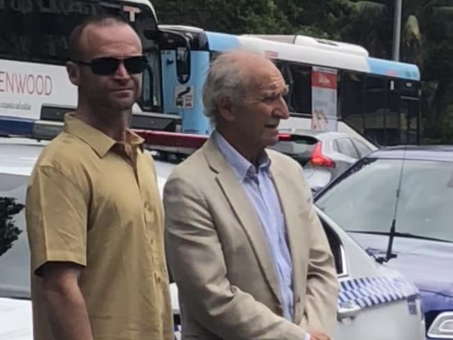 Raphael Van Aalst, 43 (left), of Waterloo, outside Manly Local Court on Thursday, where he was sentenced to for leading police on a pursuit on Sydney's lower north shore. Picture: Manly Daily