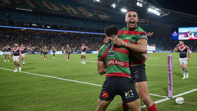 Latrell Mitchell produced some late magic to help Souths to a famous win over the Roosters. Picture: Brett Hemmings/Getty Images