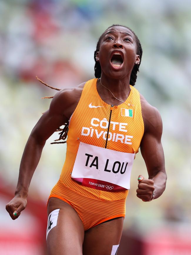 Marie-Josee Ta Lou set a scintillating 100m heat time of 10.78 seconds. Picture: Getty Images